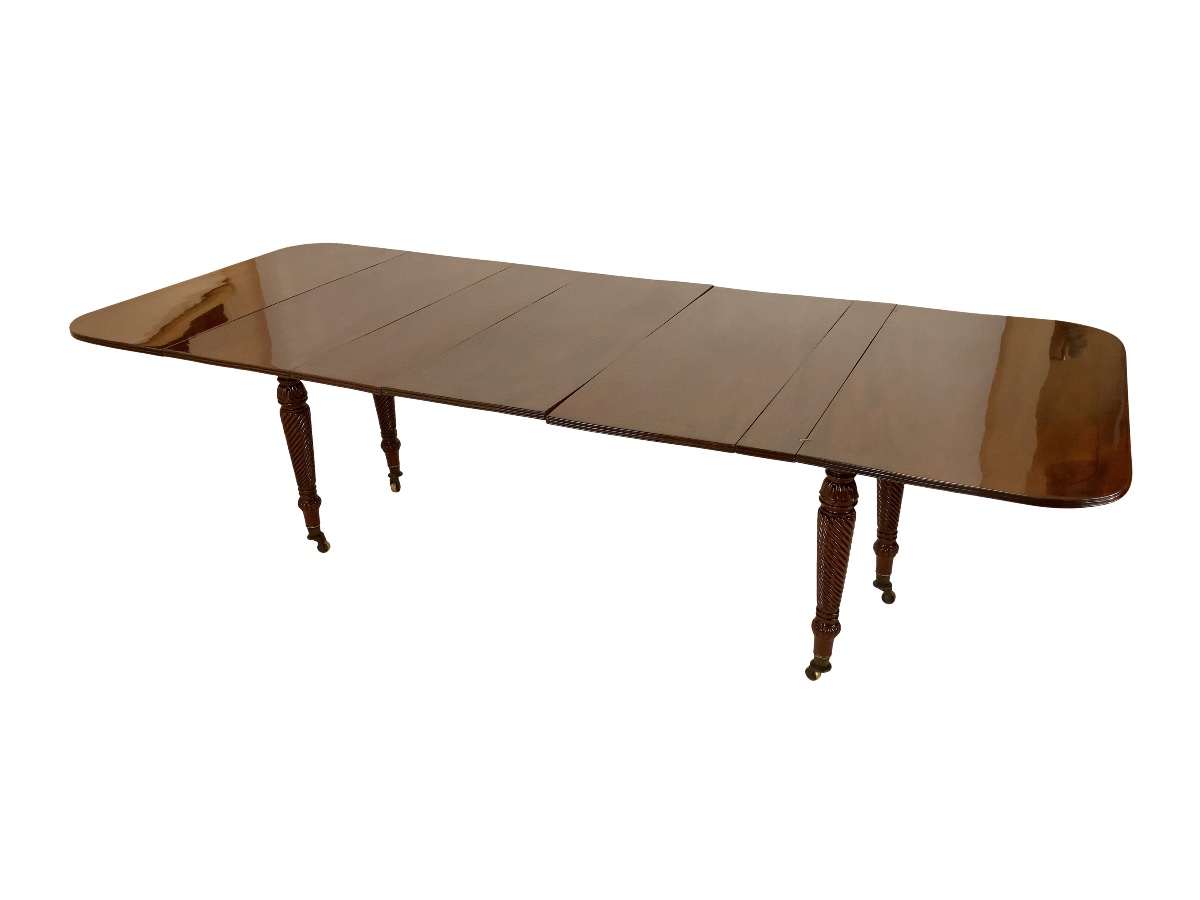Regency-style Extensible Table, Hand-polished Shellac-photo-6