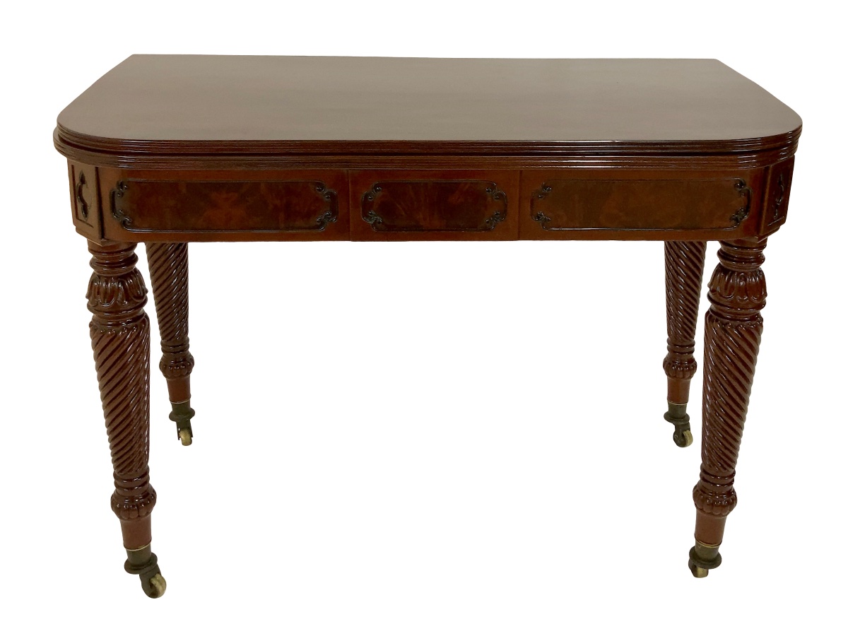 Regency-style Extensible Table, Hand-polished Shellac