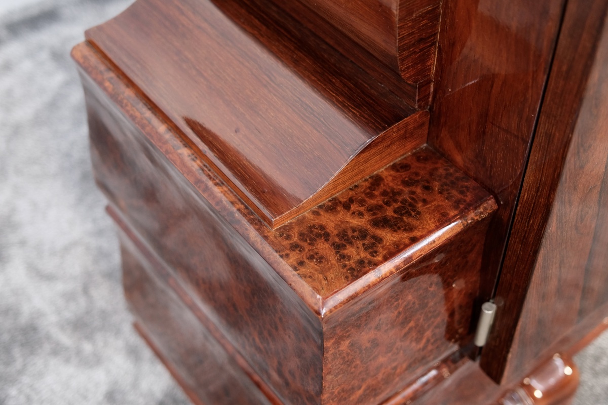 Bookcase, Ash And Thuja Wood, Hand-polished Art Deco Lacquer, Period Piece, France, Circa-photo-4