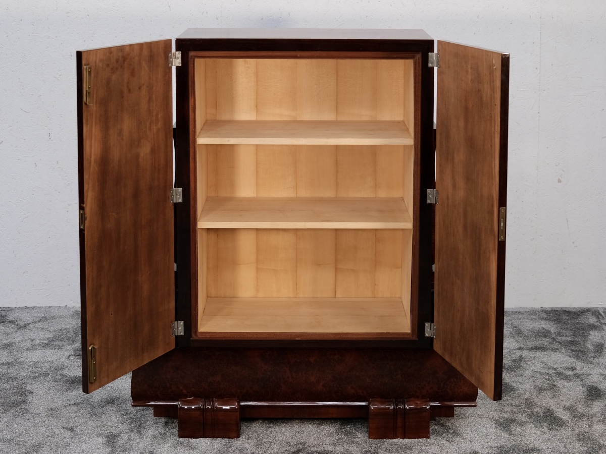 Bookcase, Ash And Thuja Wood, Hand-polished Art Deco Lacquer, Period Piece, France, Circa-photo-1