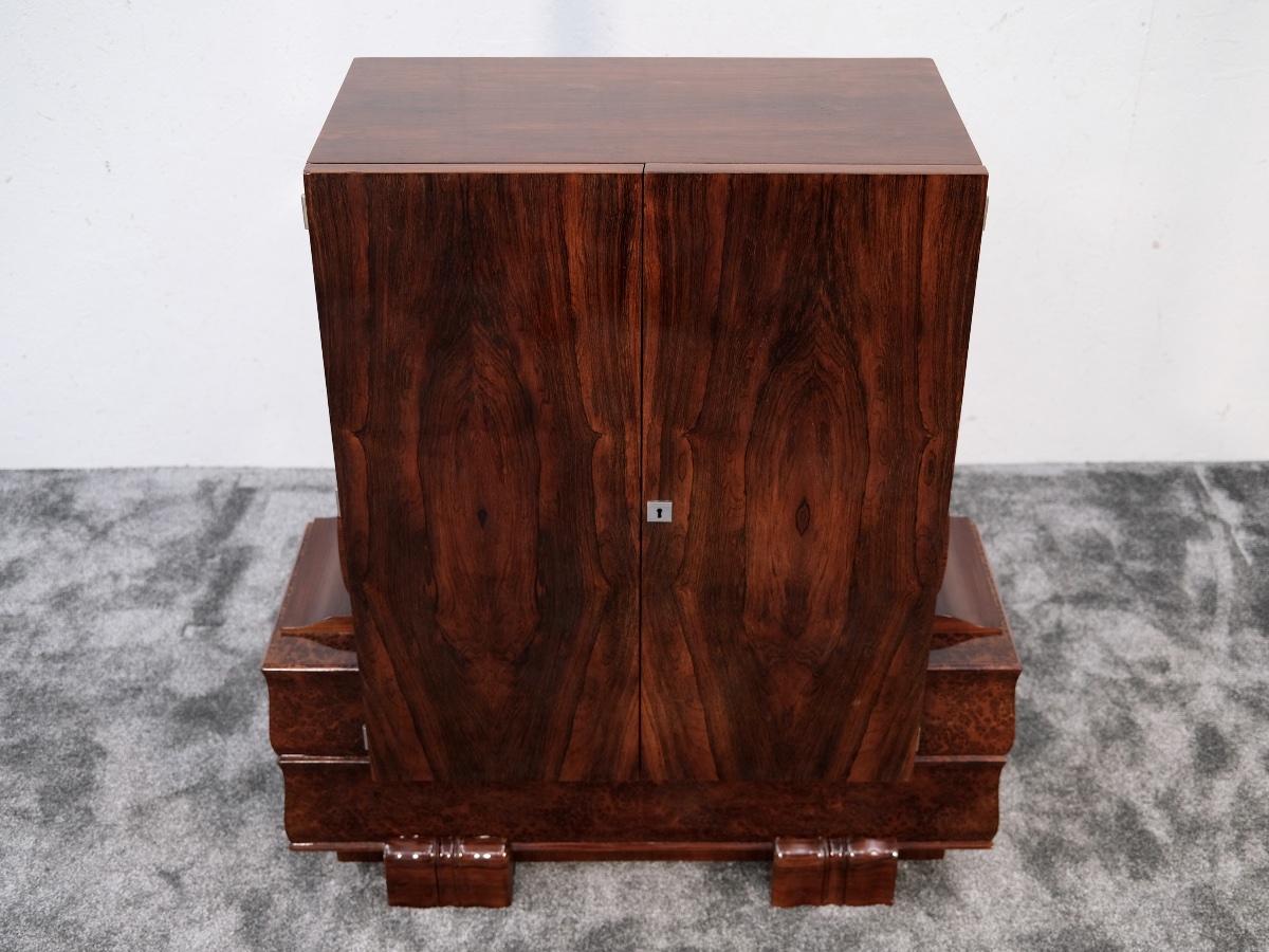Bookcase, Ash And Thuja Wood, Hand-polished Art Deco Lacquer, Period Piece, France, Circa-photo-4
