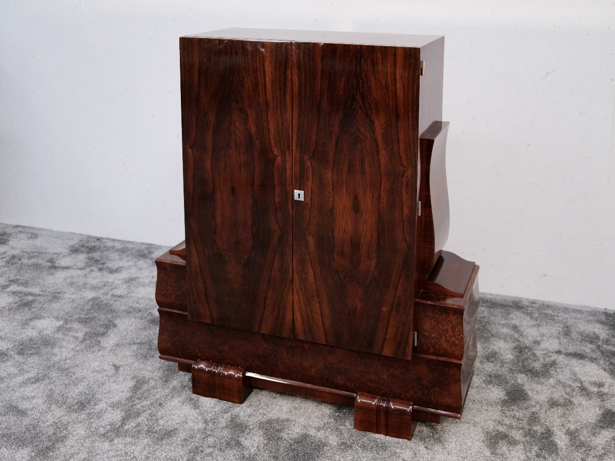 Bookcase, Ash And Thuja Wood, Hand-polished Art Deco Lacquer, Period Piece, France, Circa-photo-5