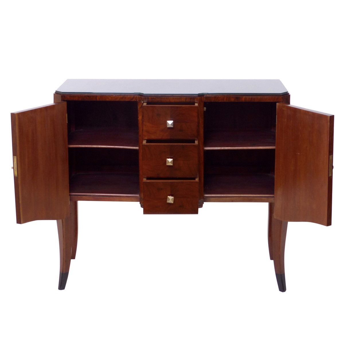 Elegant Art Deco Chest Of Drawers, With 3 Drawers And 2 Doors -photo-2