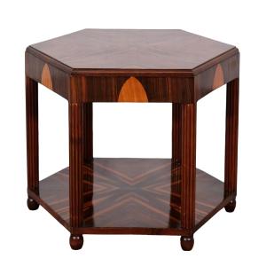 Table d'appoint hexagonale Art Déco à Makassar