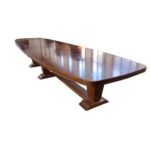 Unrestored Six-meter Long Art Deco Oak Conference Table