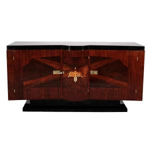 Art Deco Sideboard With Inlays, Hand-polished Shellac-lacquer