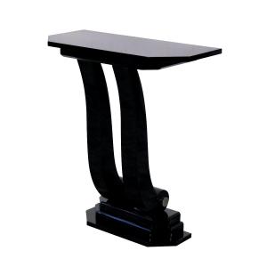 Petite console élégante Finition laquée noire haute brillance  Art déco