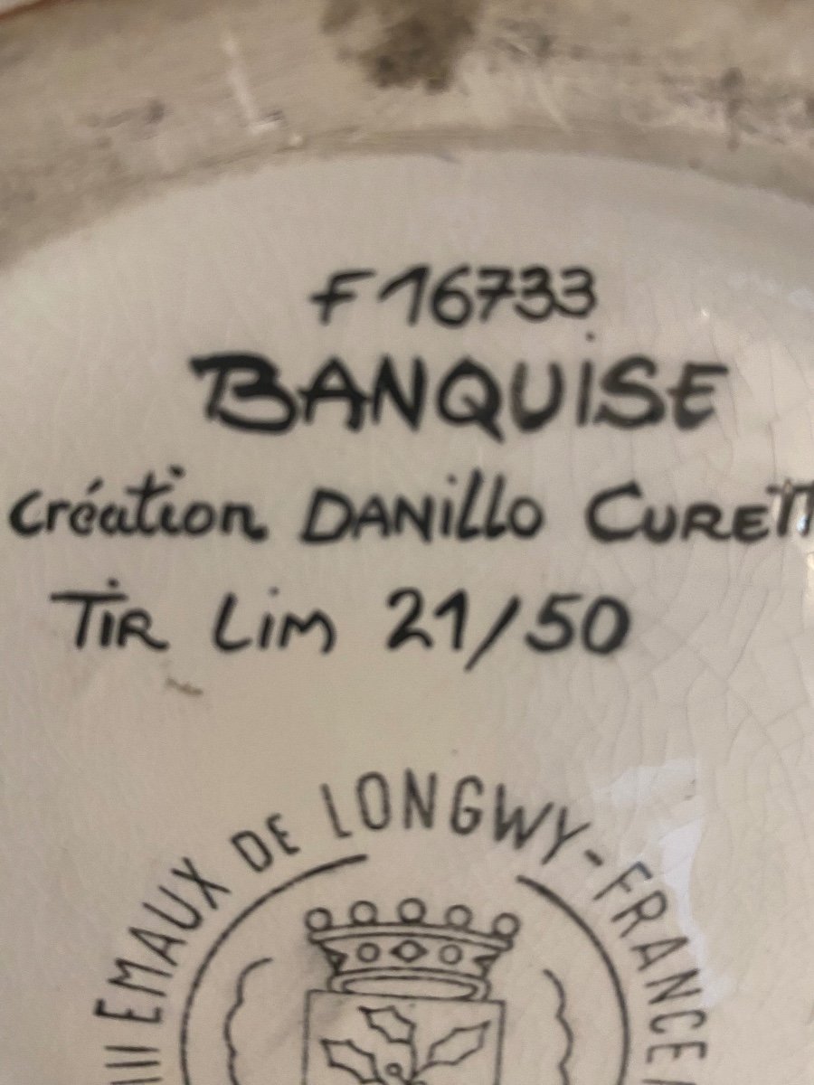 Vase " Banquise"  par Danillo Curetti pour Emaux de Longwy- Art Déco-photo-1