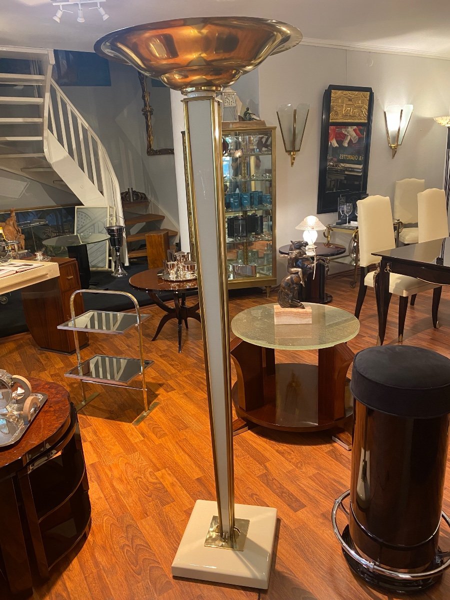 Floor Lamp By Jacques Adnet France 1930 - Art Deco
