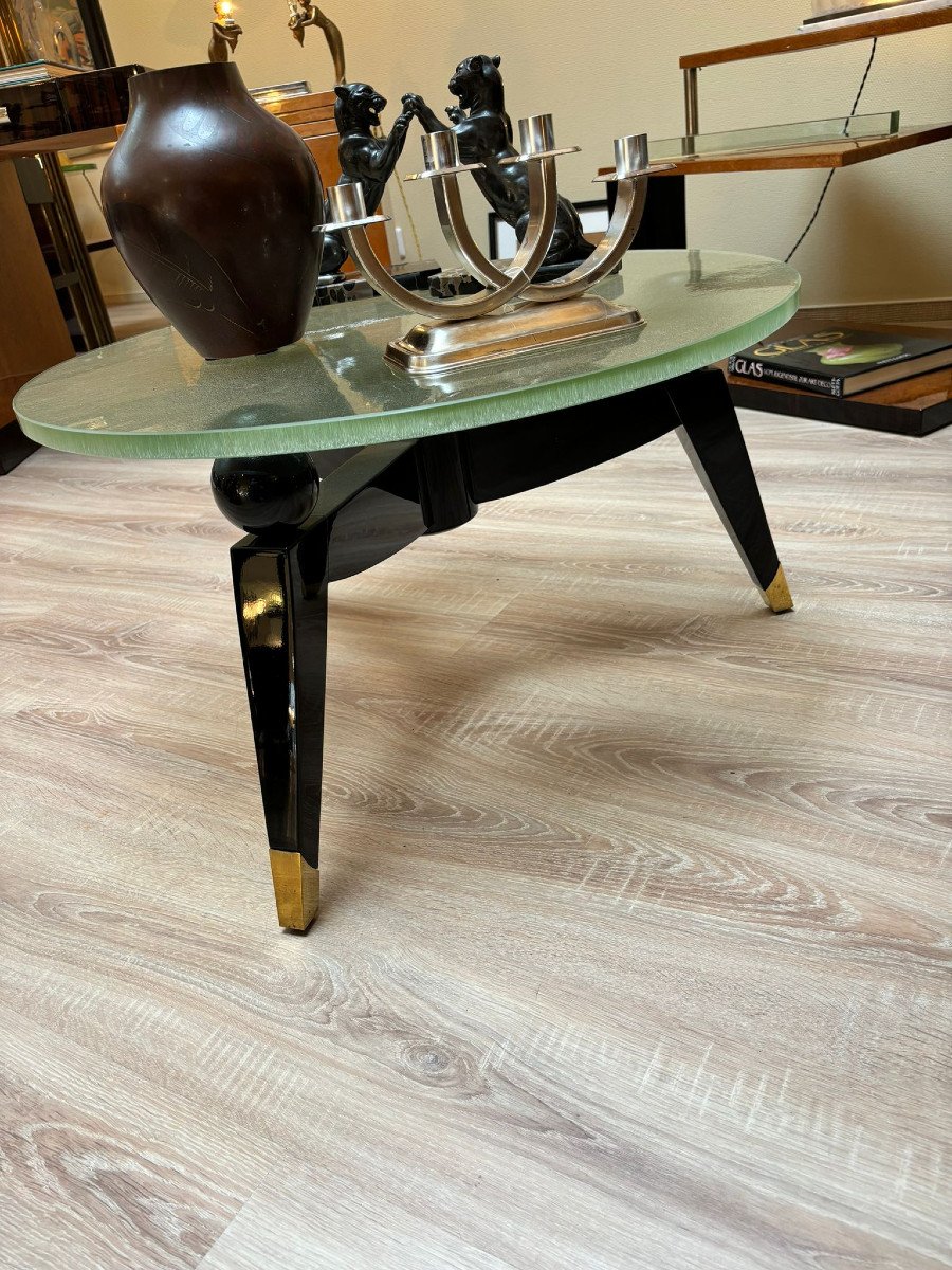 Modernist Circular Coffee Table, Art Deco Circa 1930-photo-2