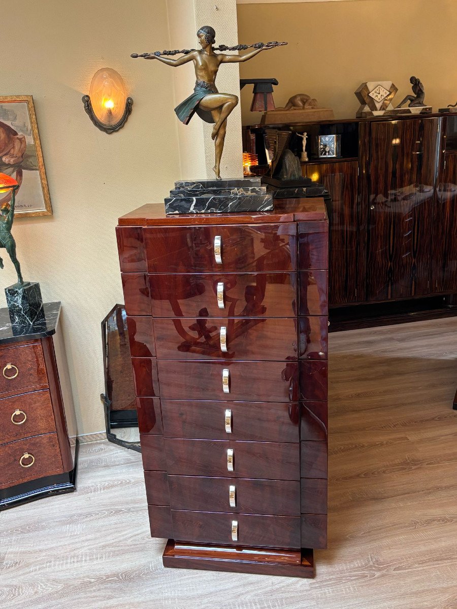 Semainier Art Déco, Vers 1930, Acajou Fourche-photo-3