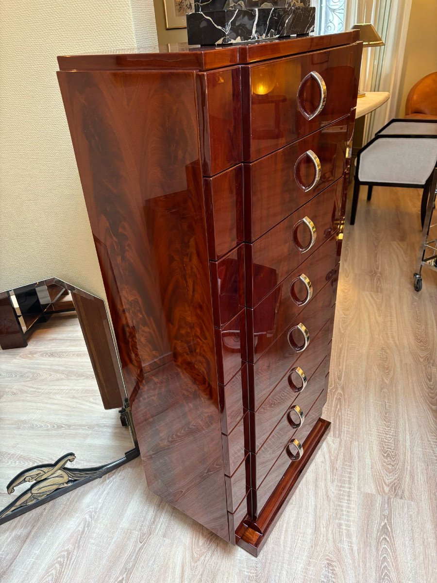 Semainier Art Déco, Vers 1930, Acajou Fourche