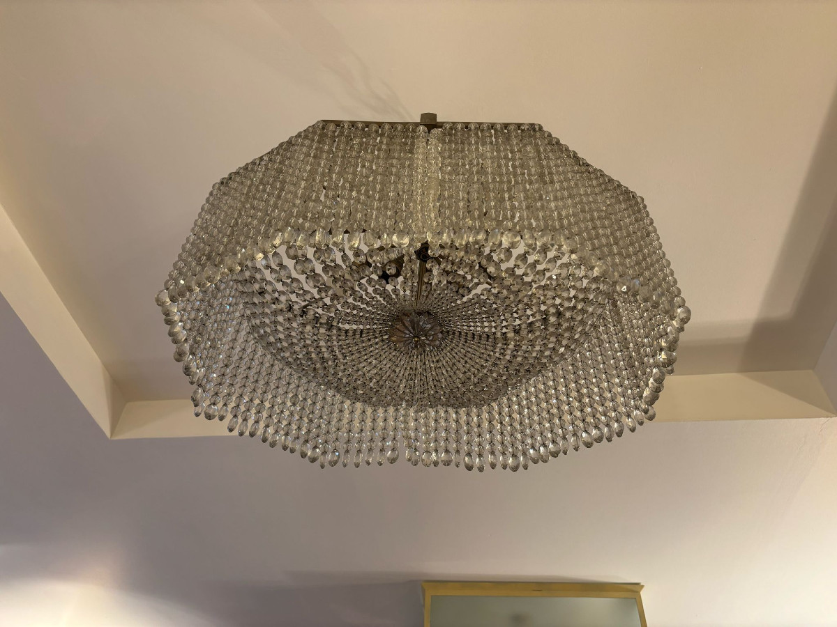 Baccarat Art Deco Chandelier Circa 1925 Octagonal Shape