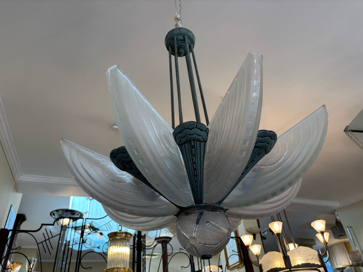 Sabino Chandelier, Art Deco France Circa 1930-photo-4