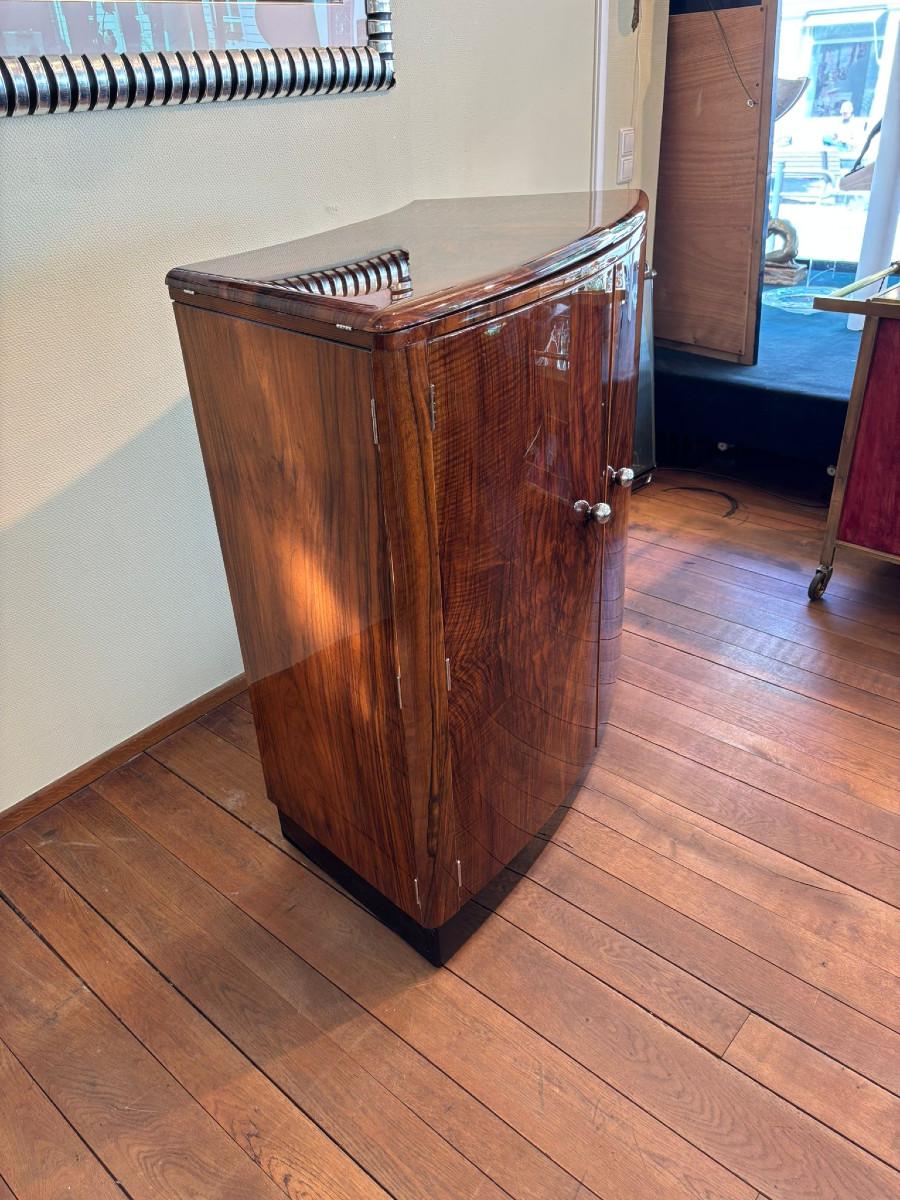 Art Deco Semi-circular Bar Cabinet, Circa 1930-photo-1