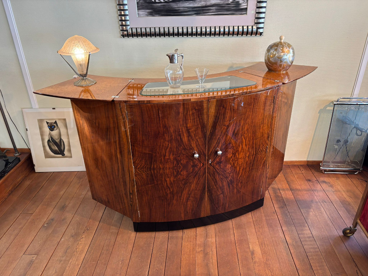 Art Deco Semi-circular Bar Cabinet, Circa 1930