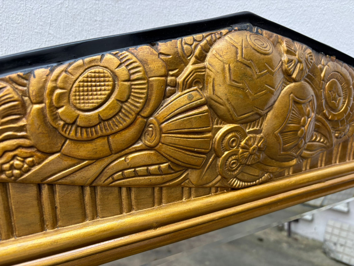 Art Deco Fluted Trumeau With Stylized Floral Ornament Circa 1925-photo-2