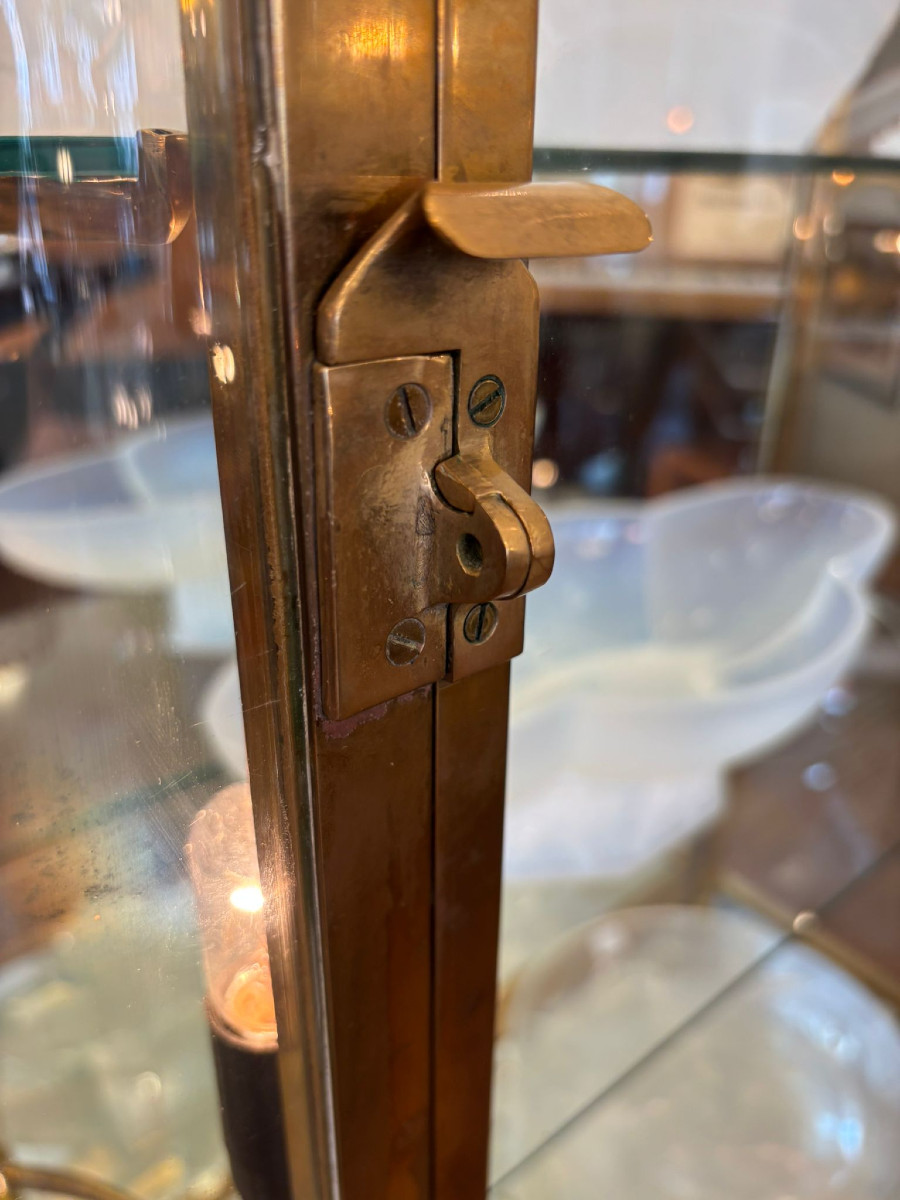 Art Deco Display Case Circa 1930, Glass And Bronze-photo-1