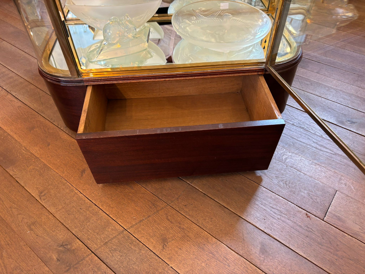 Art Deco Display Case Circa 1930, Glass And Bronze-photo-2