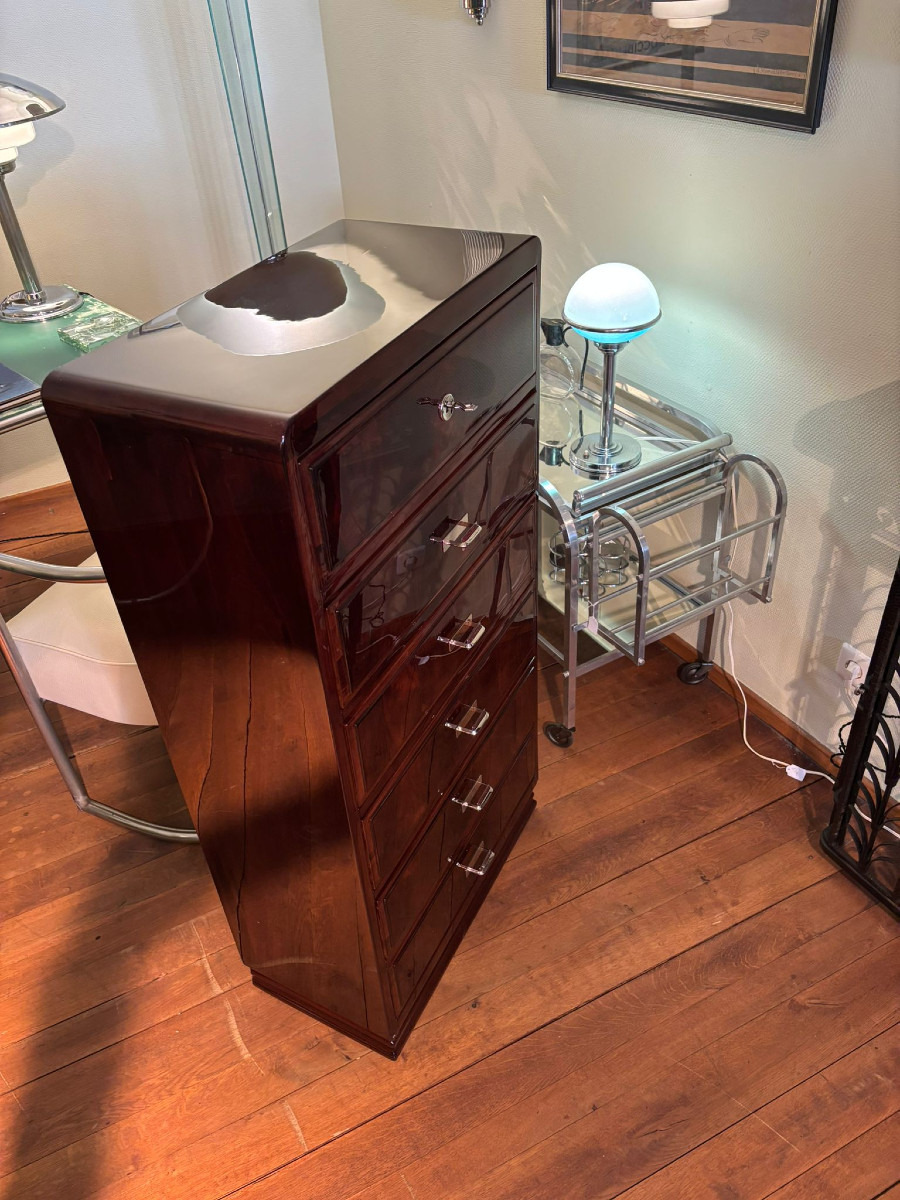 Commode semainier Art Déco Acajou vers 1925-photo-3