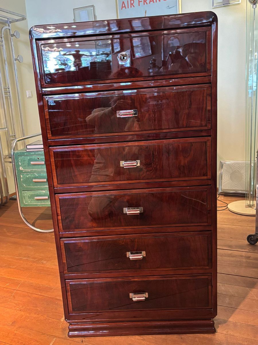 Commode semainier Art Déco Acajou vers 1925-photo-2