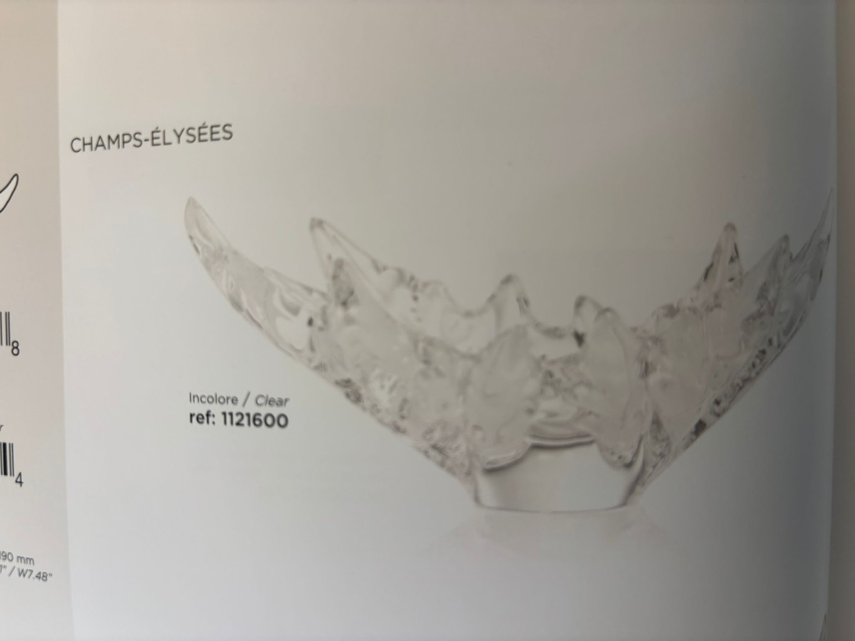 Coupe Lalique Champs-Elysée verre incolore  à décor de feuilles de platanes-photo-2