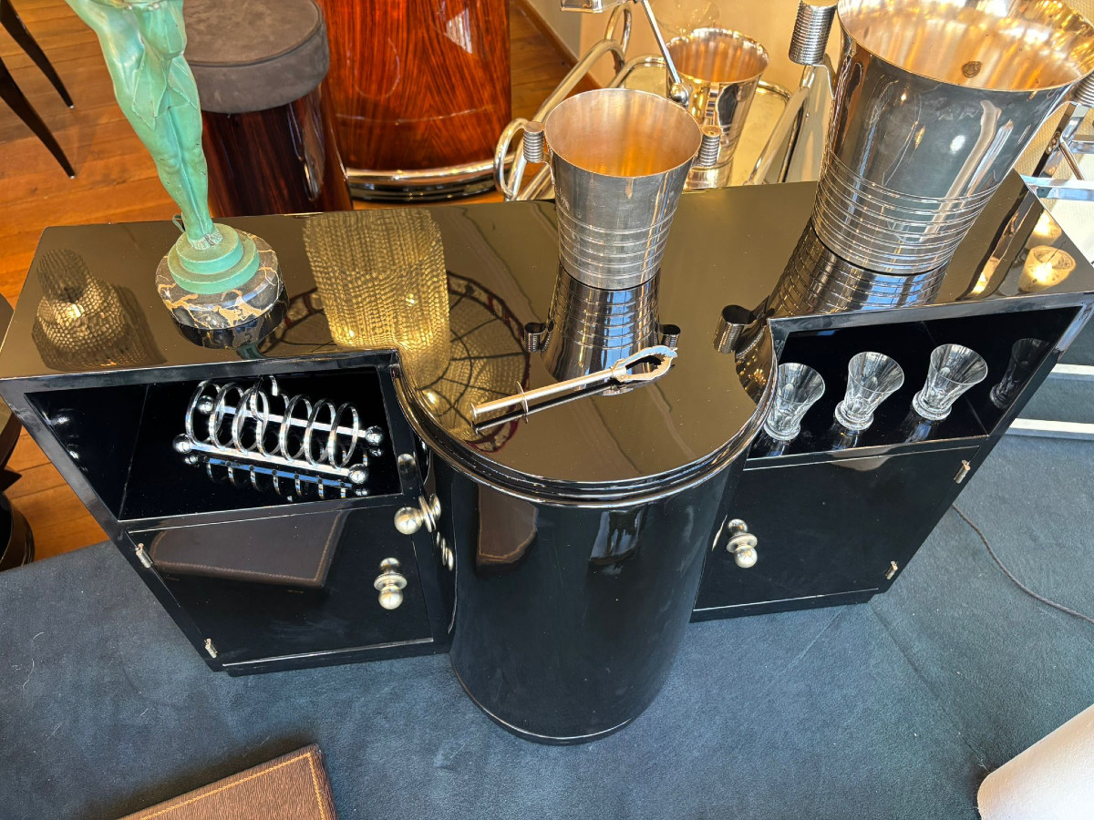 Meuble bar Art Déco vers 1930, laque piano-photo-2