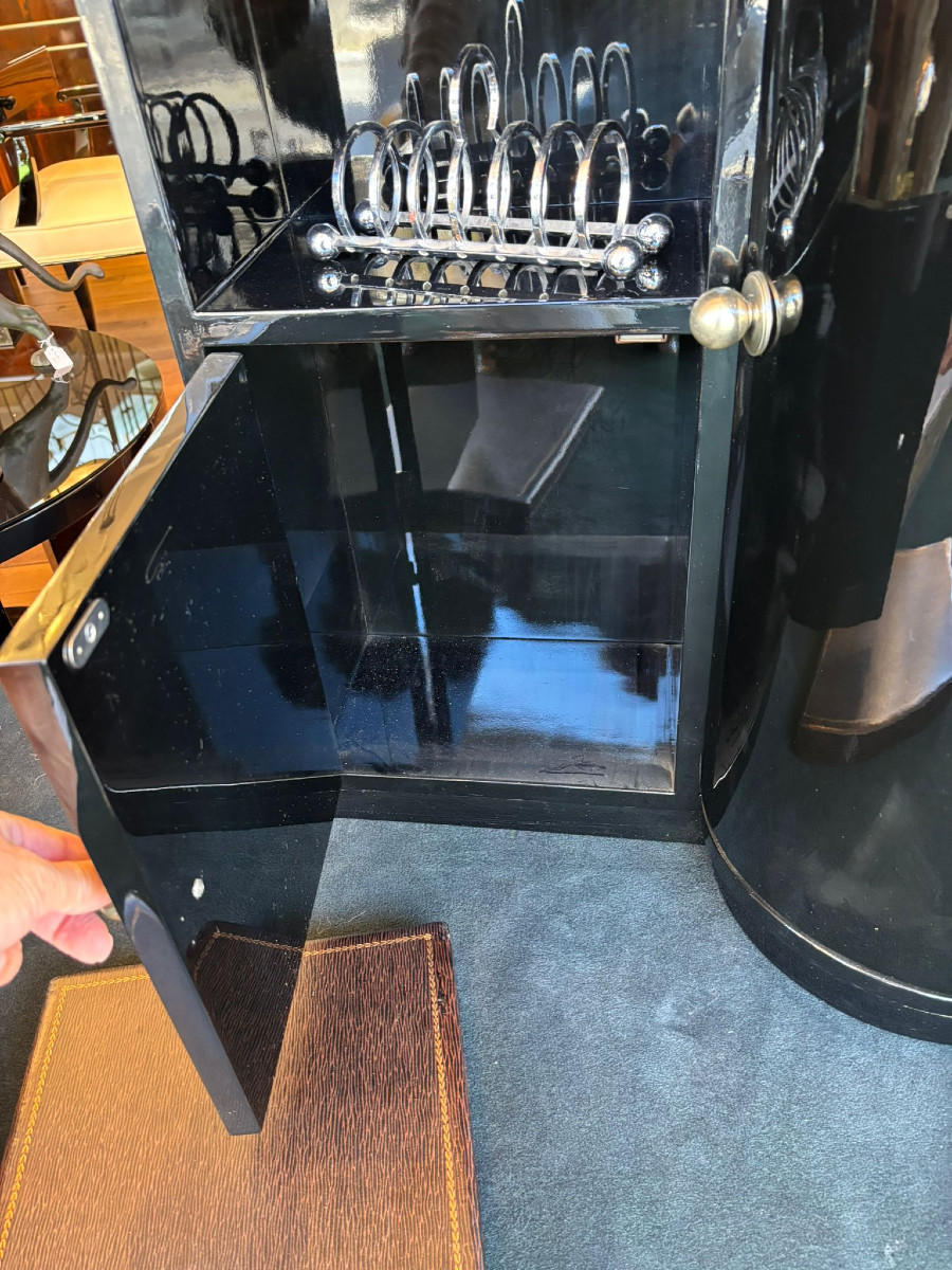 Meuble bar Art Déco vers 1930, laque piano-photo-3