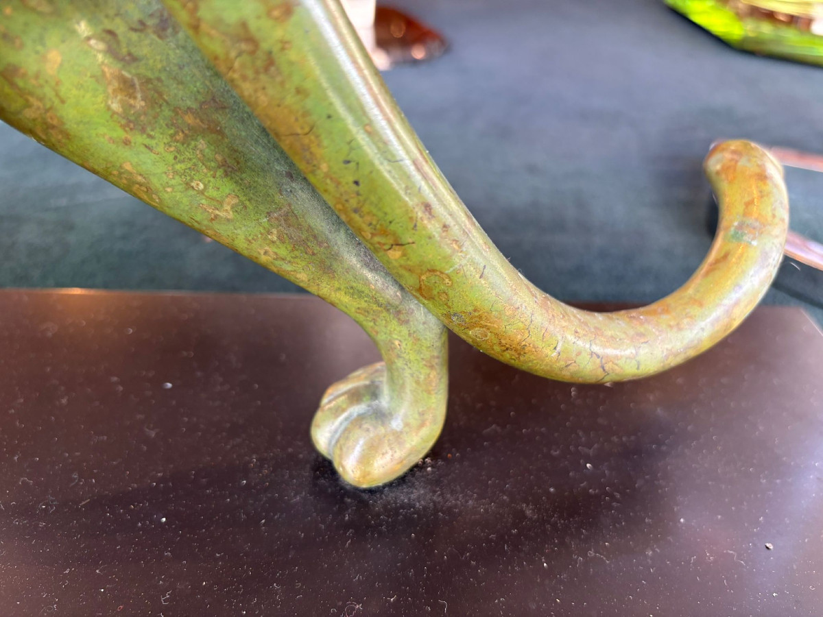 Panthère Art Déco en bronze signée Rulas sur le socle-photo-3