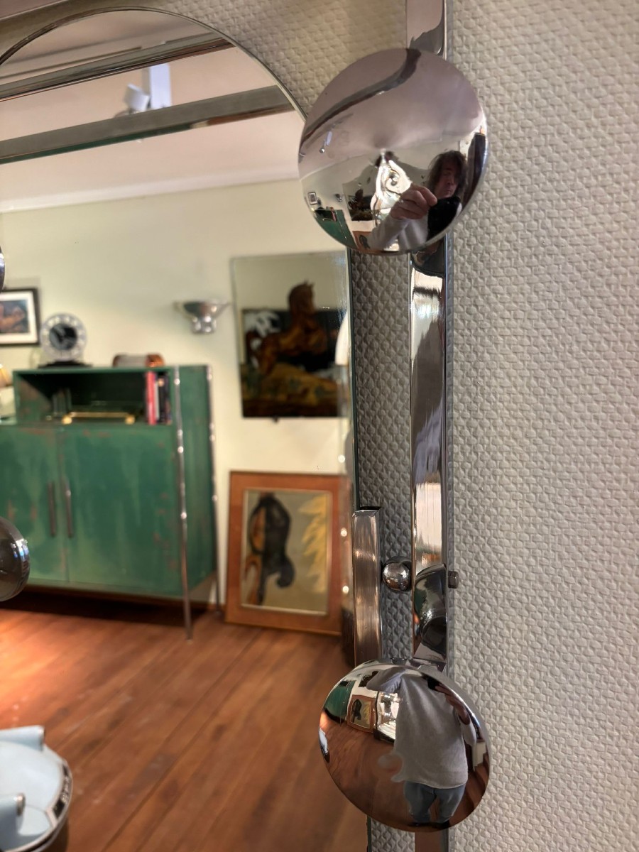 Art Deco Coat Rack Circa 1930, Chrome-plated Metal-photo-3
