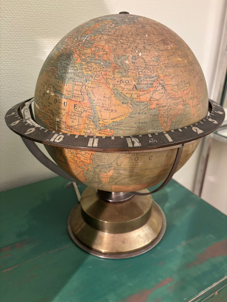 Pendule mappemonde électrique ATO, Art Déco