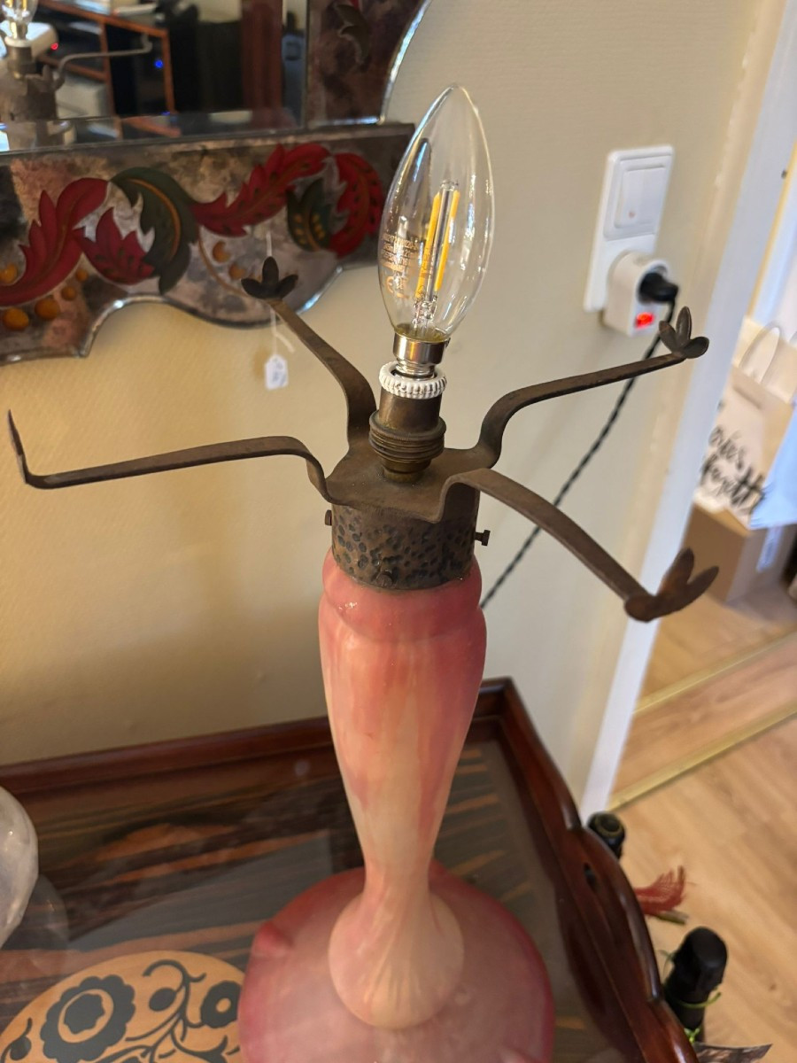 Daum Art Deco Lamp, Nancy, Circa 1920-photo-1