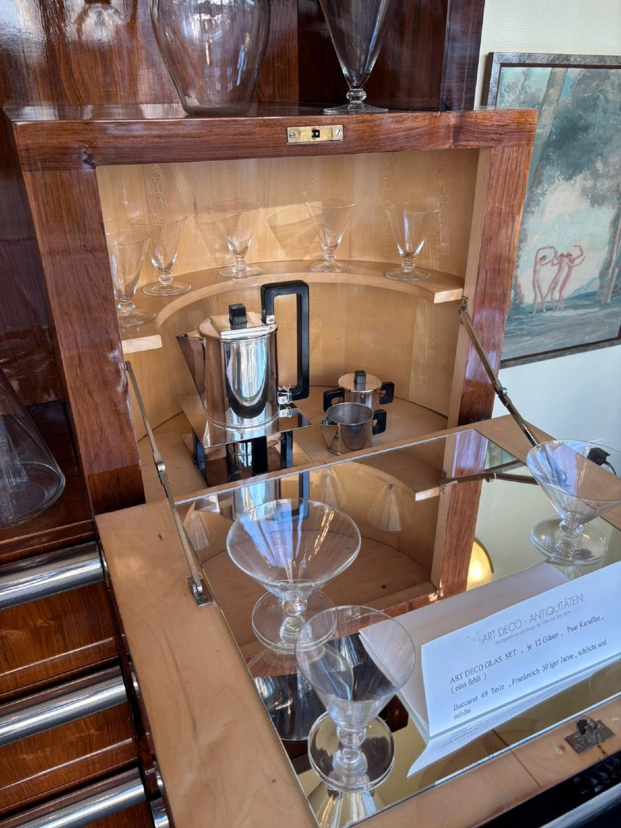 Meuble bar Art Déco palissandre verni au tampon-photo-1