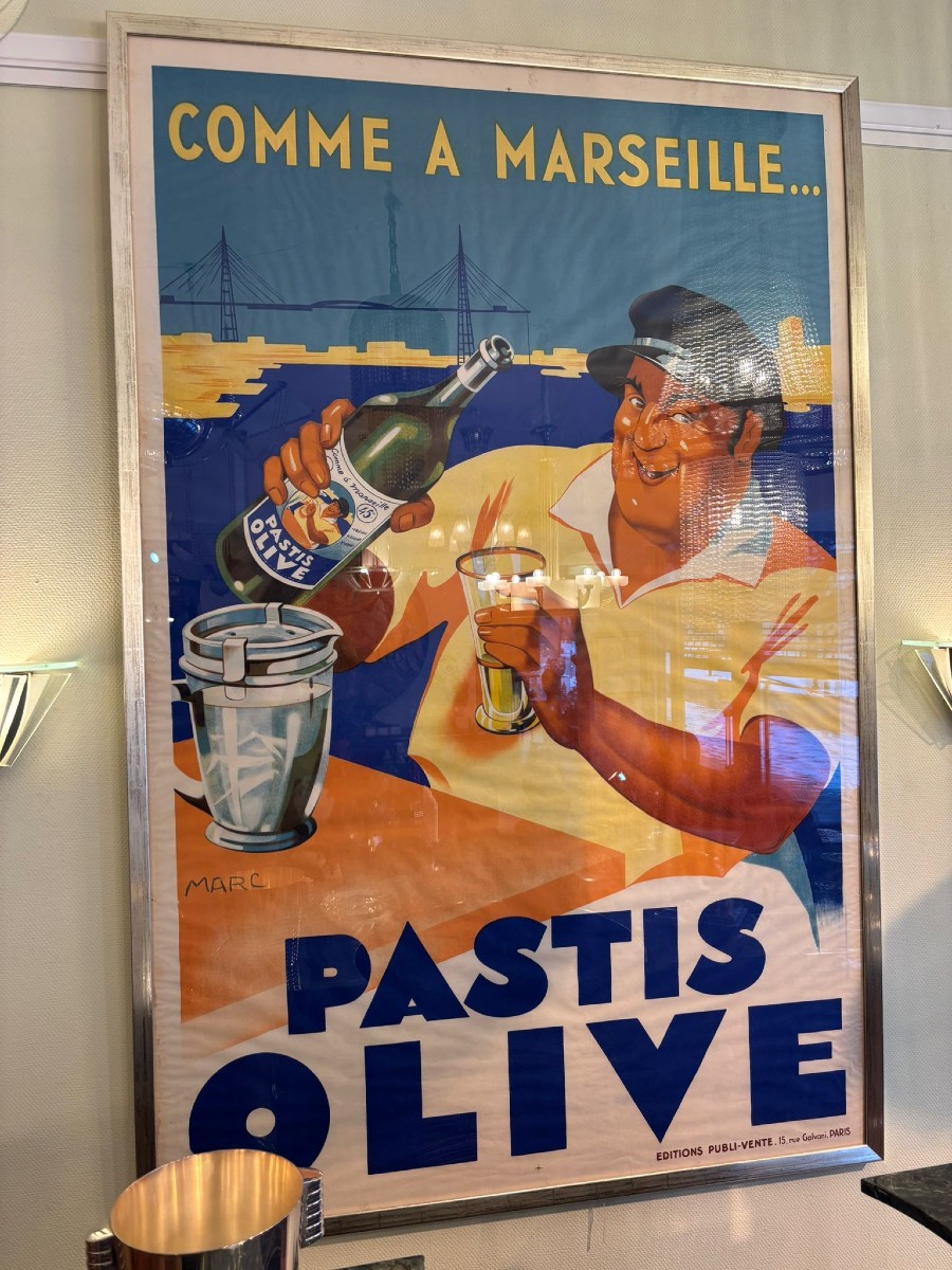Affiche Art Déco Pastis Olive 1936