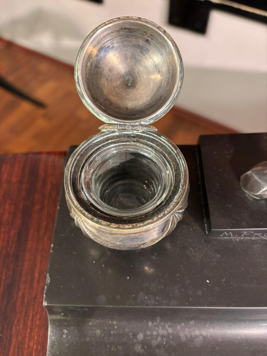 Encrier Art Déco avec panthère de Maurice Prost-photo-3