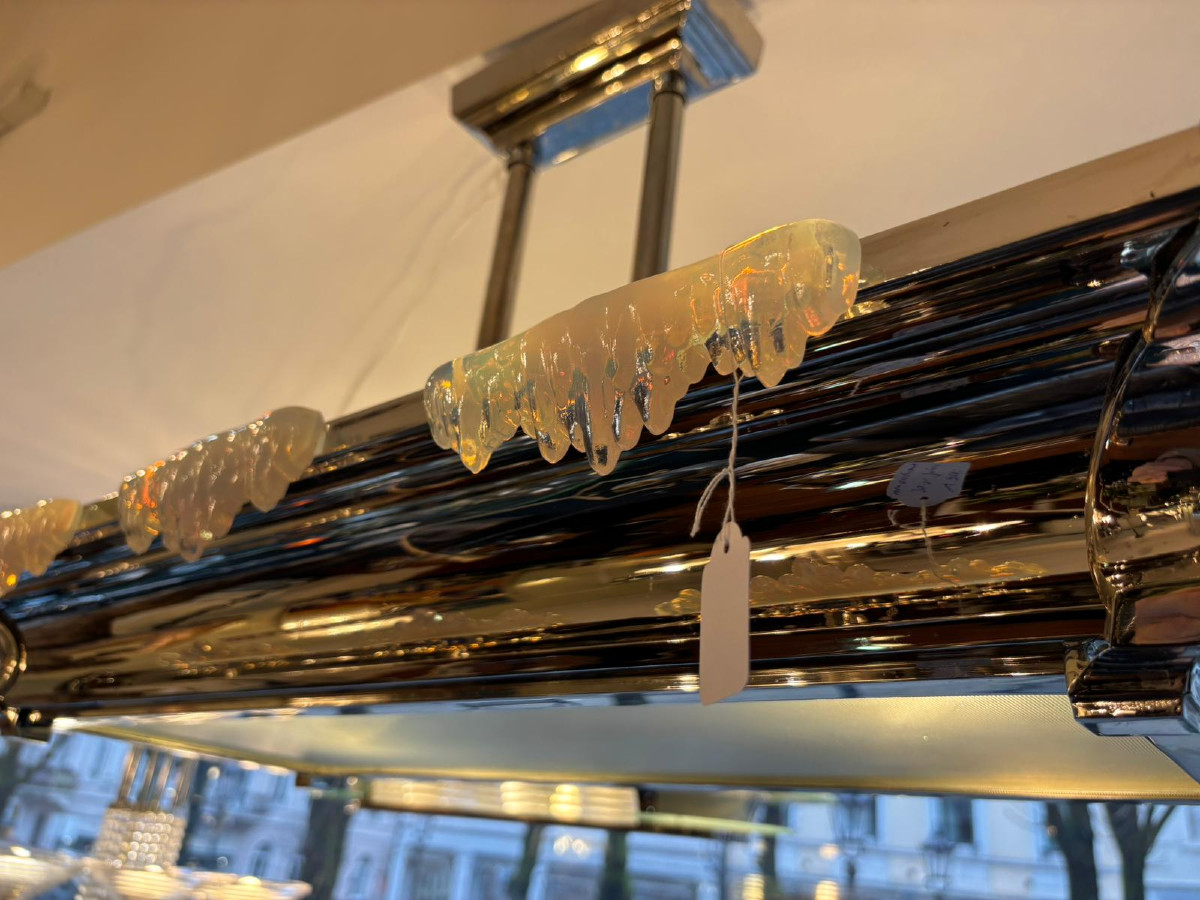 Petitot Art Deco Chandelier Circa 1930-photo-2