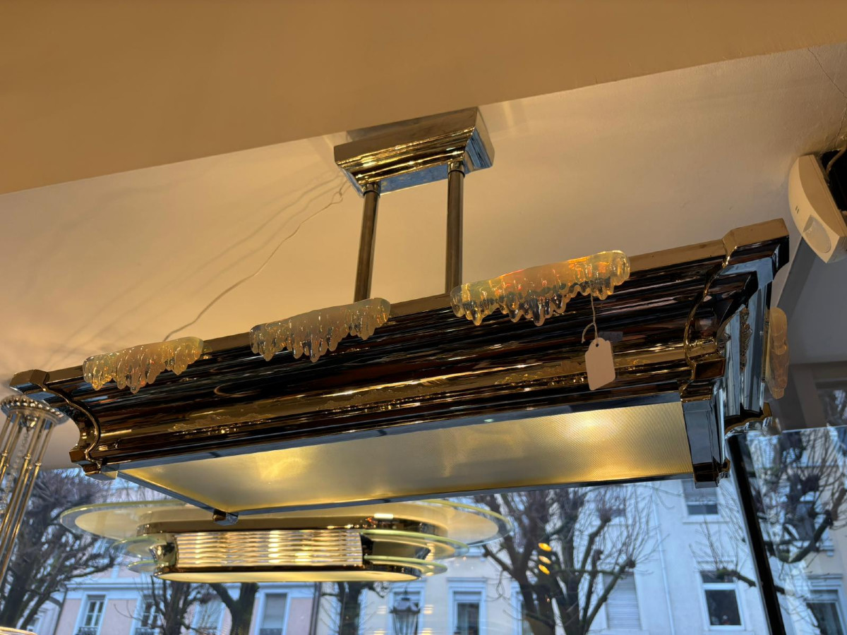 Petitot Art Deco Chandelier Circa 1930