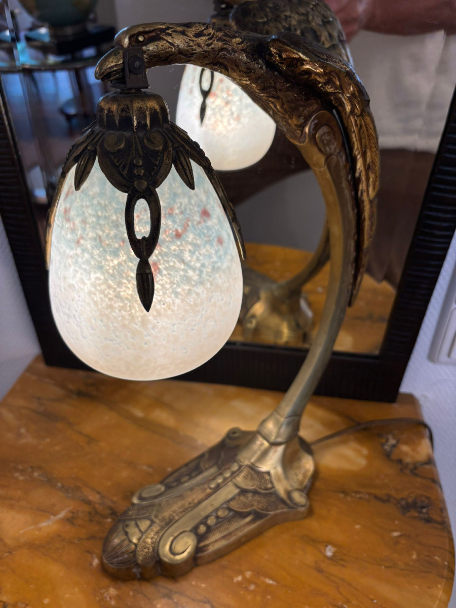 Lampe en bronze Art Déco vers 1920, Charles Ranc