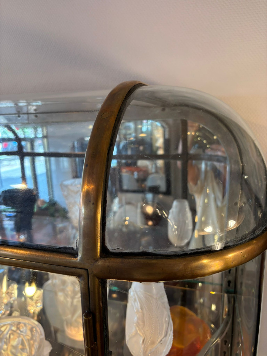 Vitrine Siegel Paris, Art Déco vers 1920 Bronze et verre-photo-2