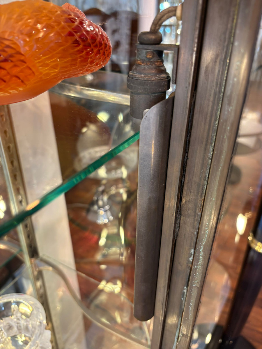 Vitrine Siegel Paris, Art Déco vers 1920 Bronze et verre-photo-3