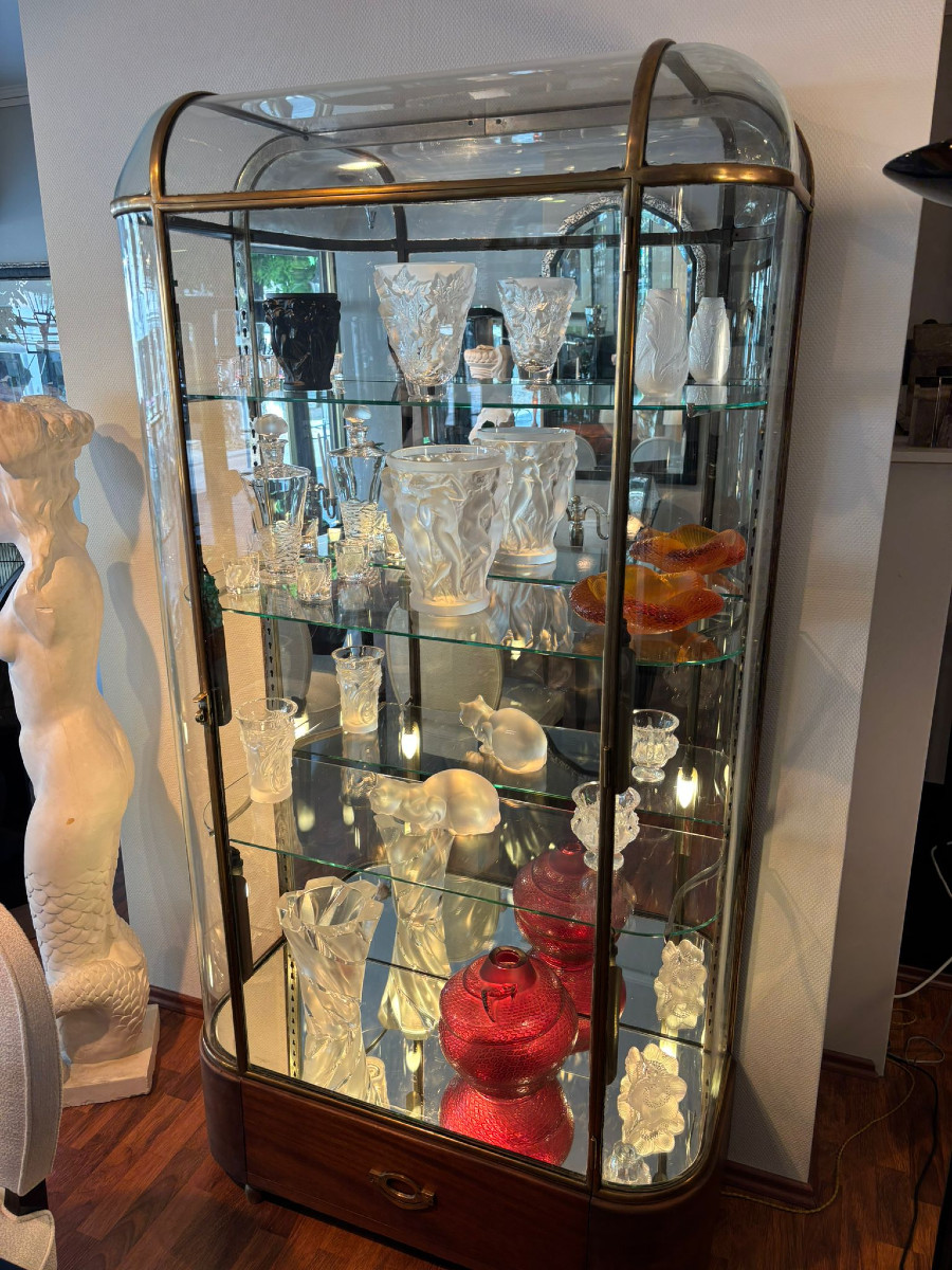 Vitrine Siegel Paris, Art Déco vers 1920 Bronze et verre