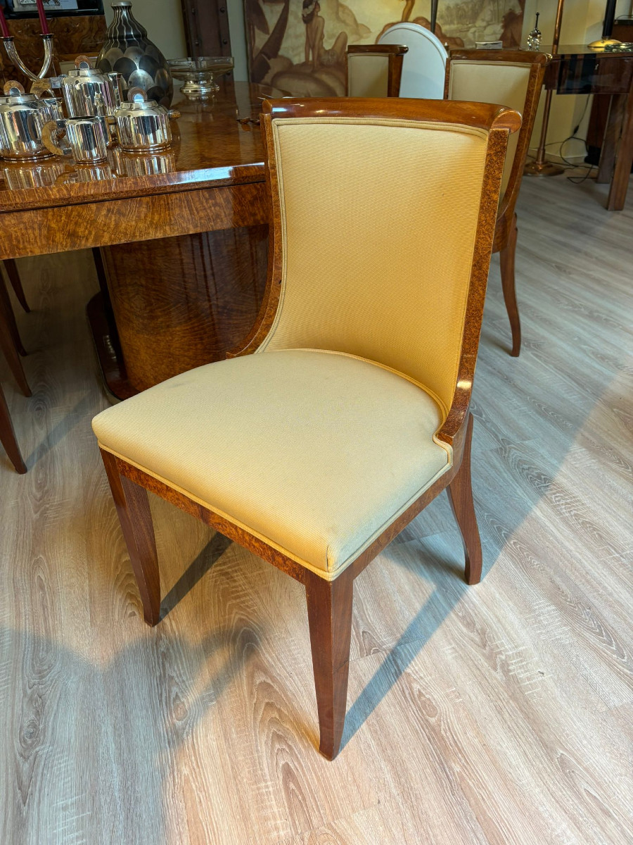 Art Deco Dining Set Circa 1925, Burr Amboyna-photo-3