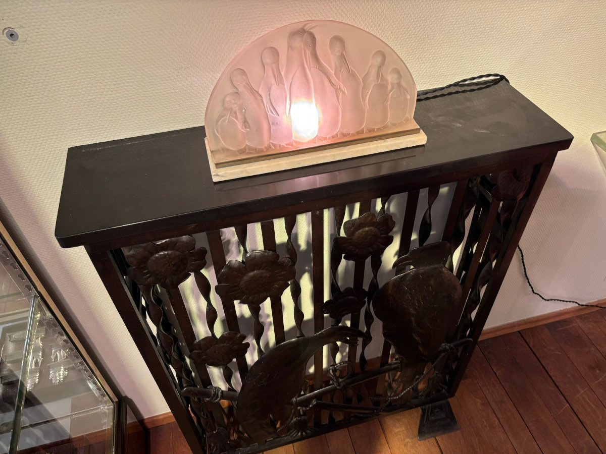 Art Deco Radiator Cover, Circa 1925, Made Of Wrought Iron-photo-3