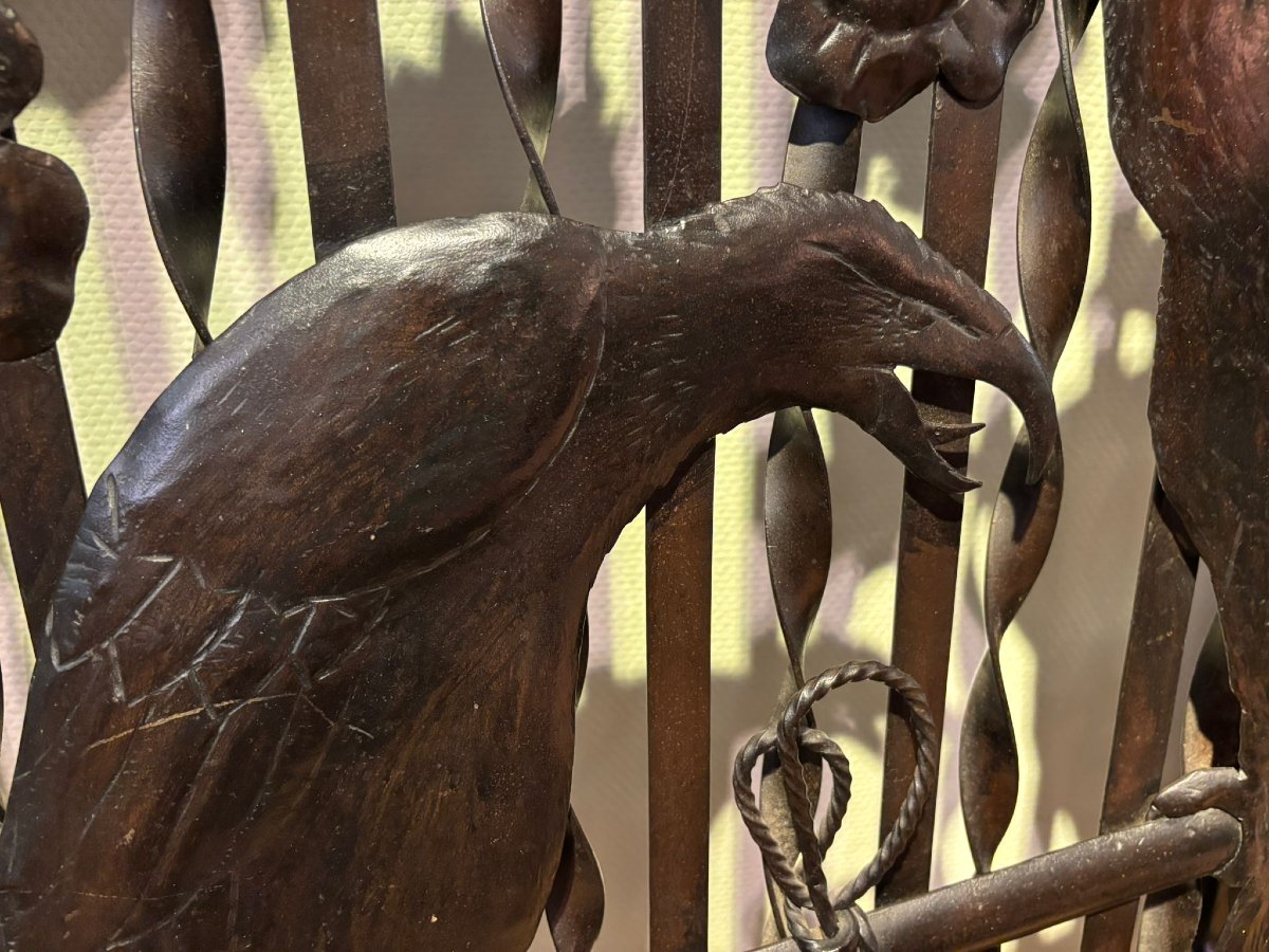 Art Deco Radiator Cover, Circa 1925, Made Of Wrought Iron-photo-4