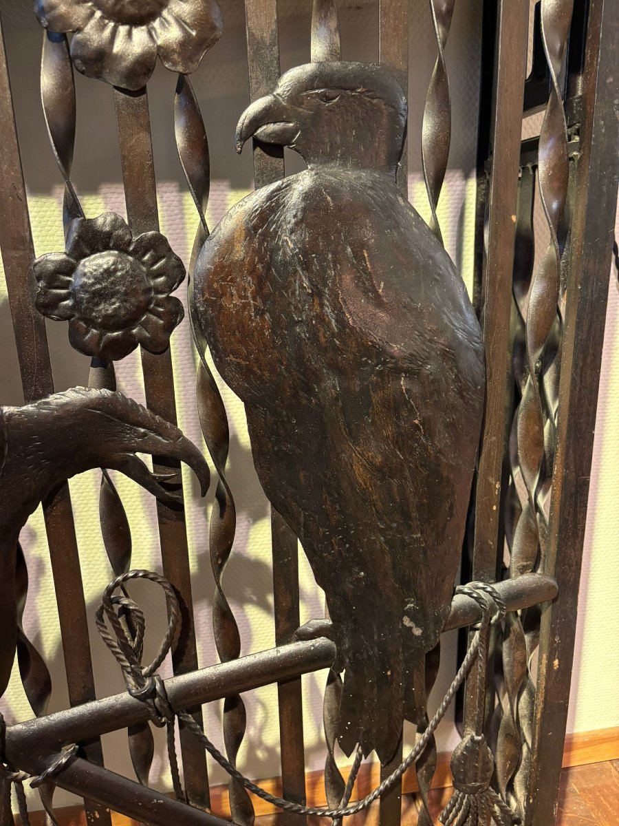 Art Deco Radiator Cover, Circa 1925, Made Of Wrought Iron-photo-1