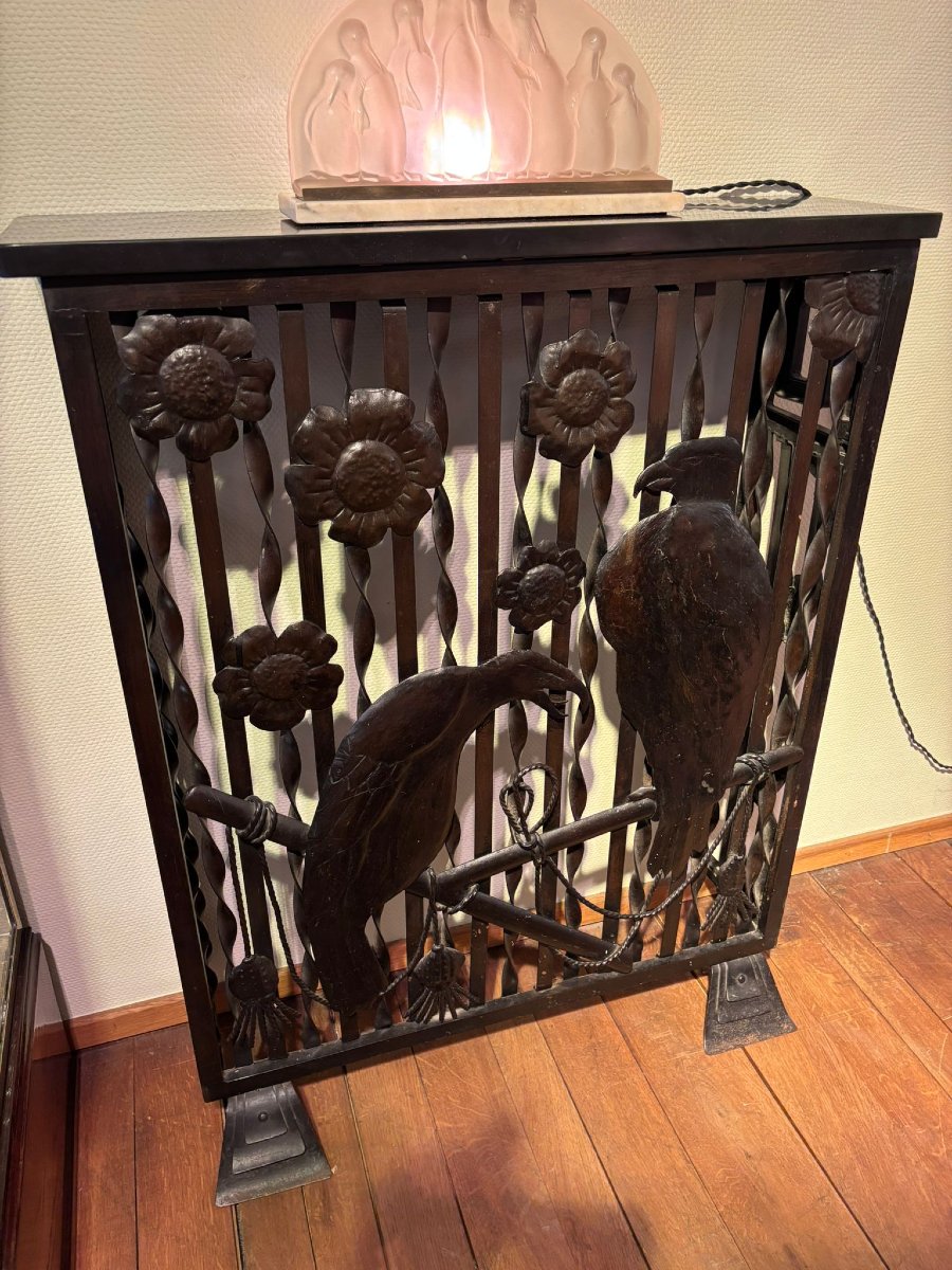 Art Deco Radiator Cover, Circa 1925, Made Of Wrought Iron