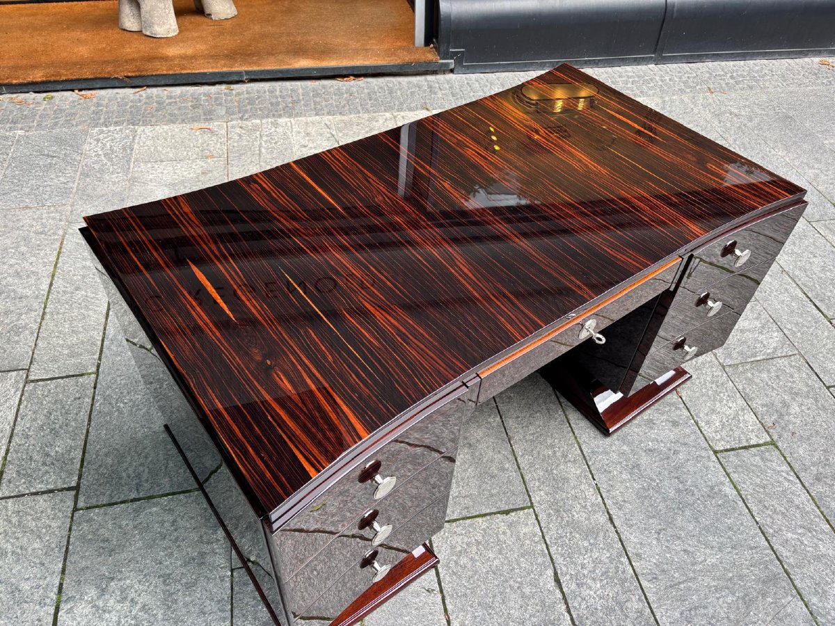 Art Deco Desk, Circa 1925, Macassar Ebony-photo-3