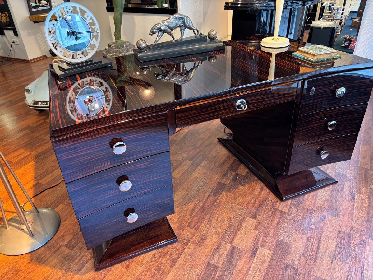 Art Deco Desk, Circa 1925, Macassar Ebony