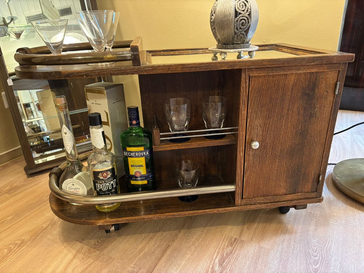 Bar roulant Art Déco vers 1930-photo-2