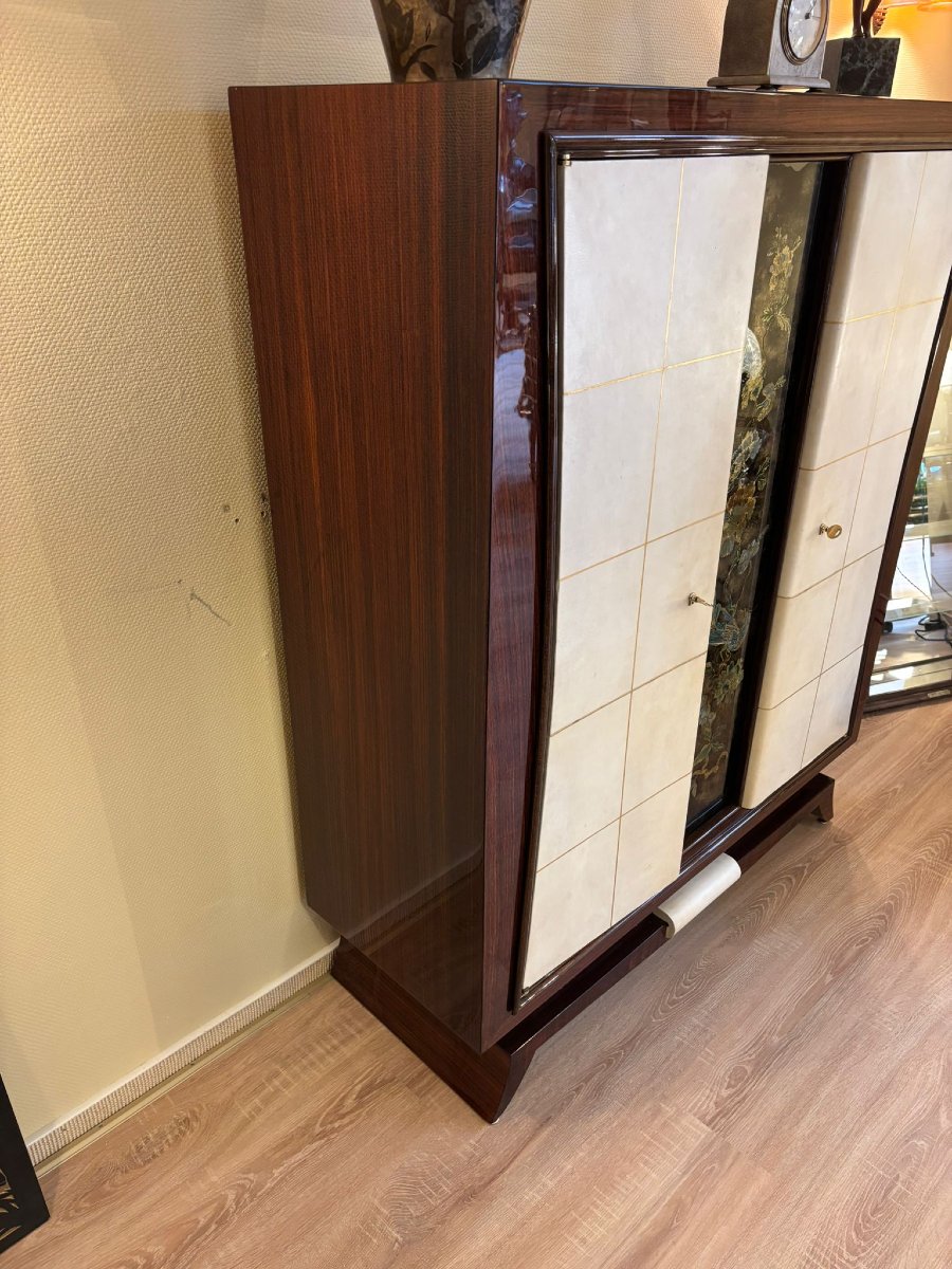 Armoire Art Déco vers 1925 Palissandre et Parchemin-photo-2